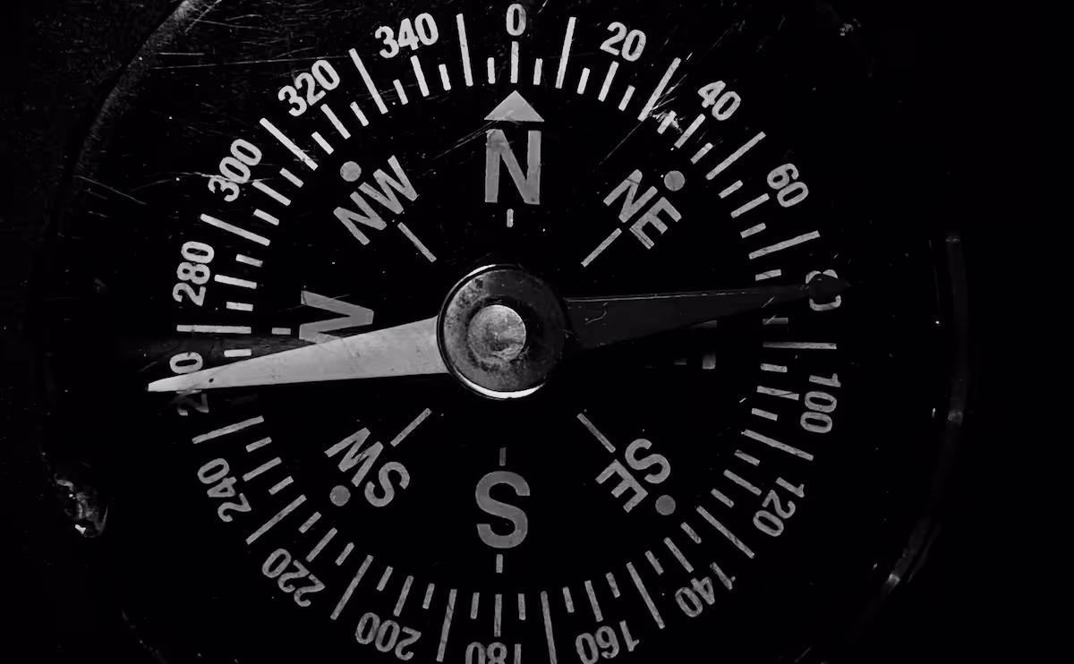 Compass pointing west
